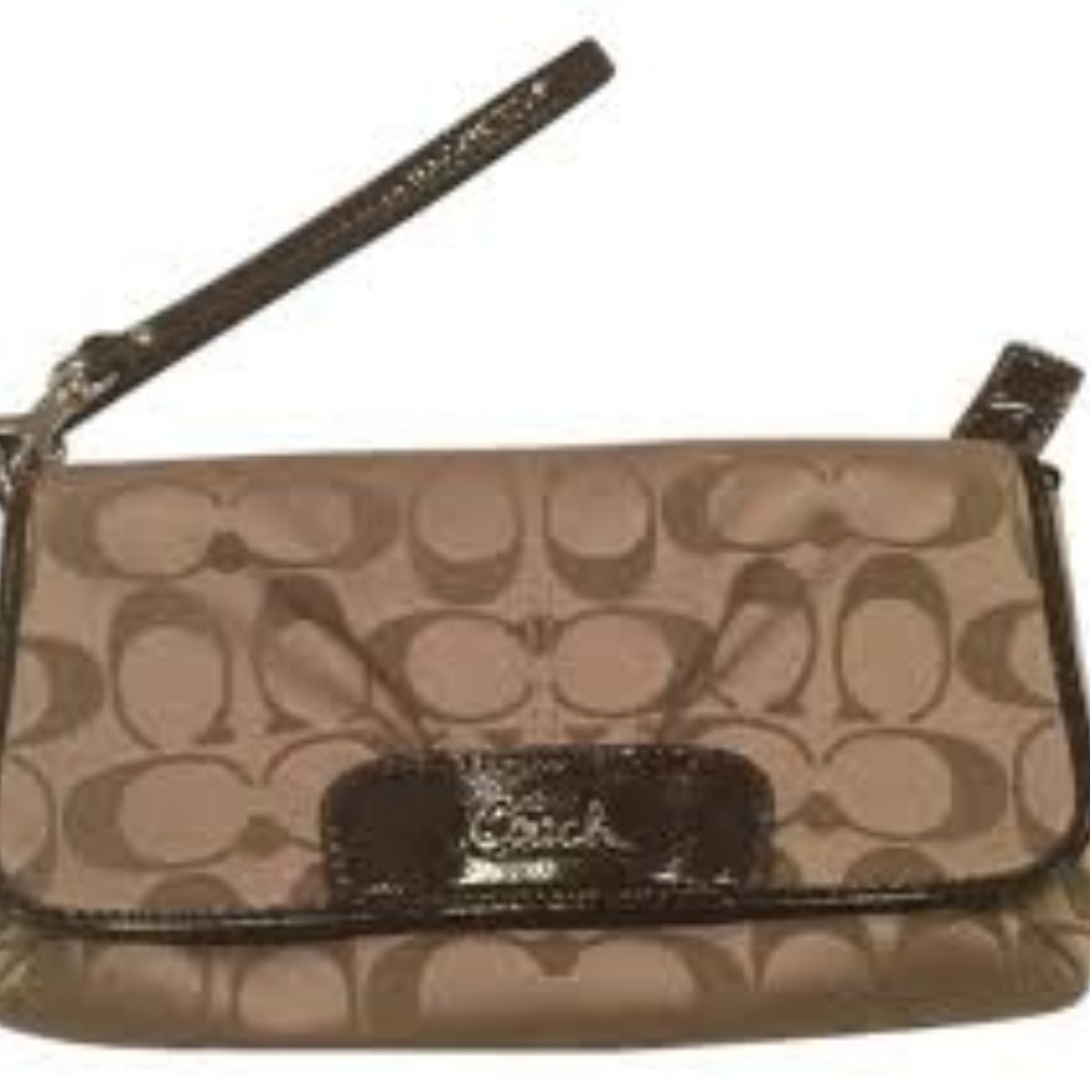Coach Brown Wristlet